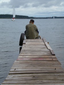 Lonely Man on Pier